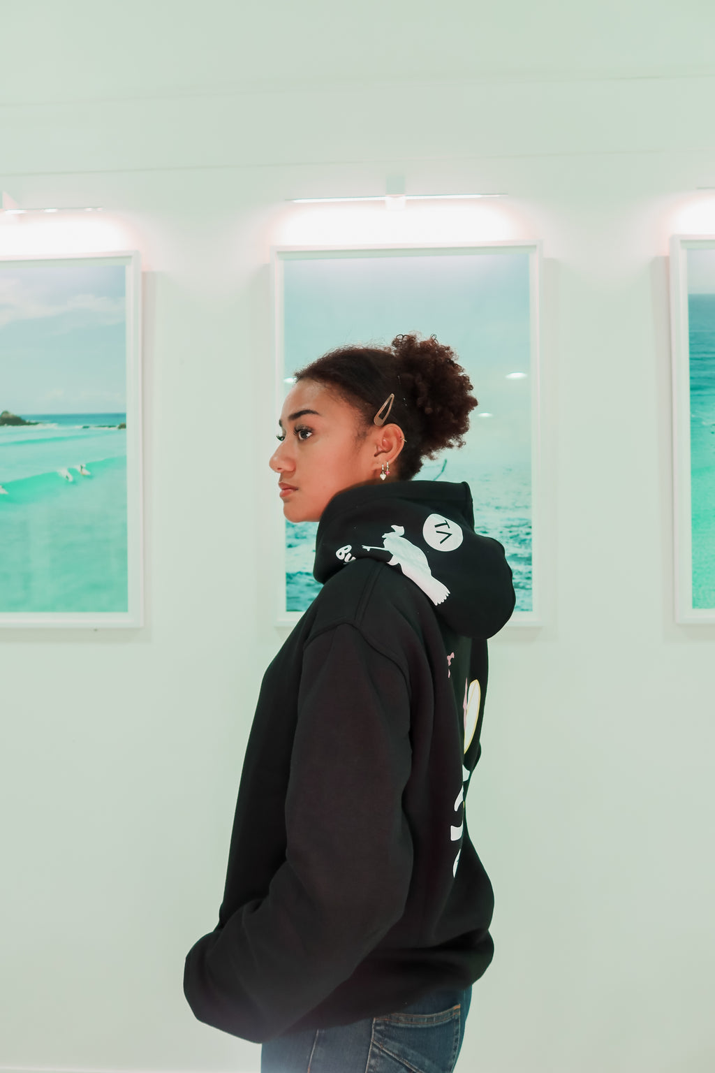 BYRON BAY ADULT BLACK HOODIE