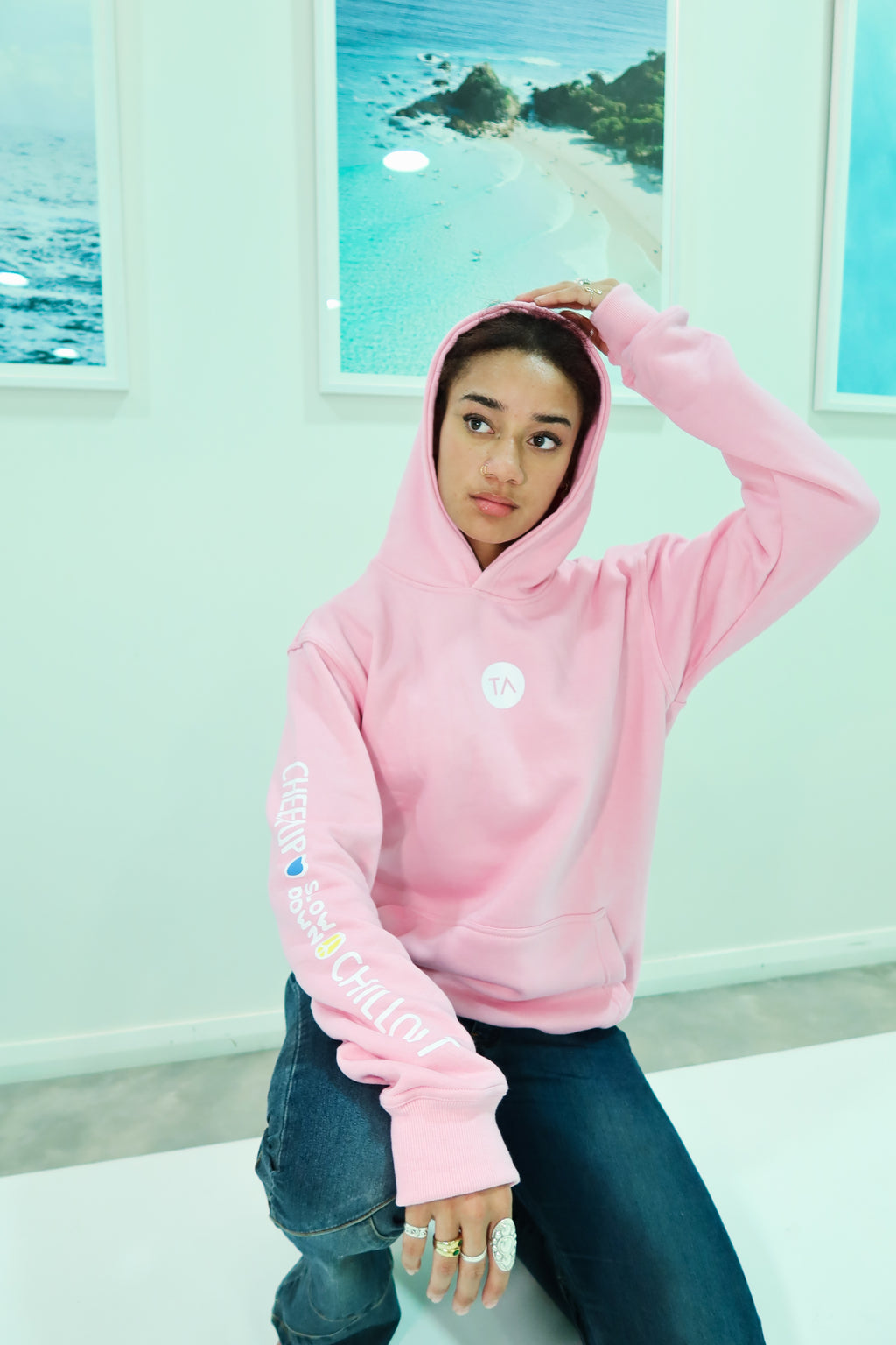 BYRON BAY ADULT PINK HOODIE