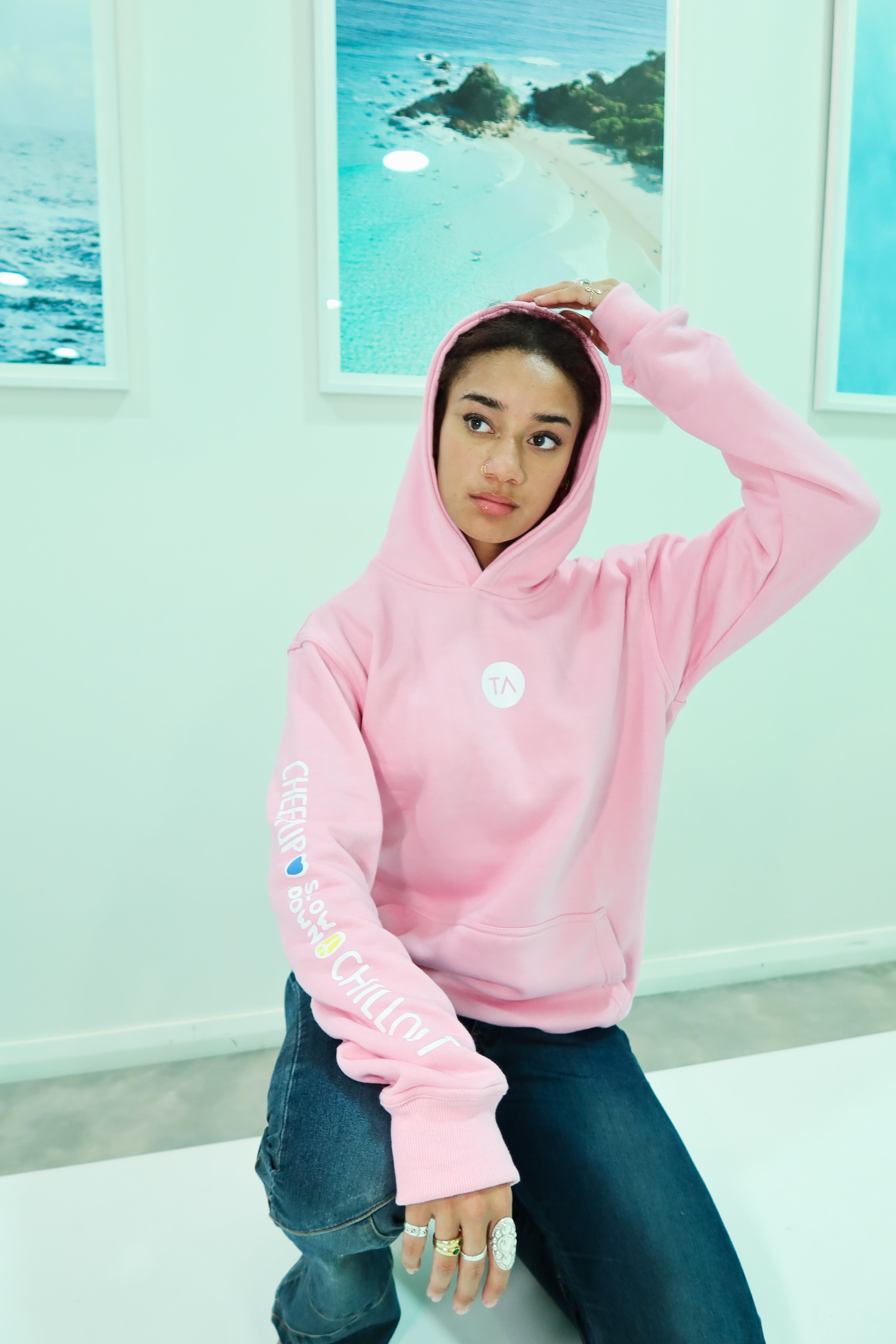 BYRON BAY ADULT PINK HOODIE